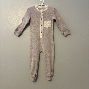 Nico Nico organic cotton burgundy cream knit one piece romper size 2 year